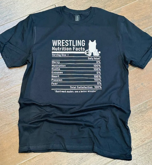 Wrestling Nutrition Facts shirt