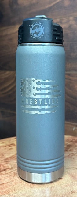 Wrestling Flag Water Bottle