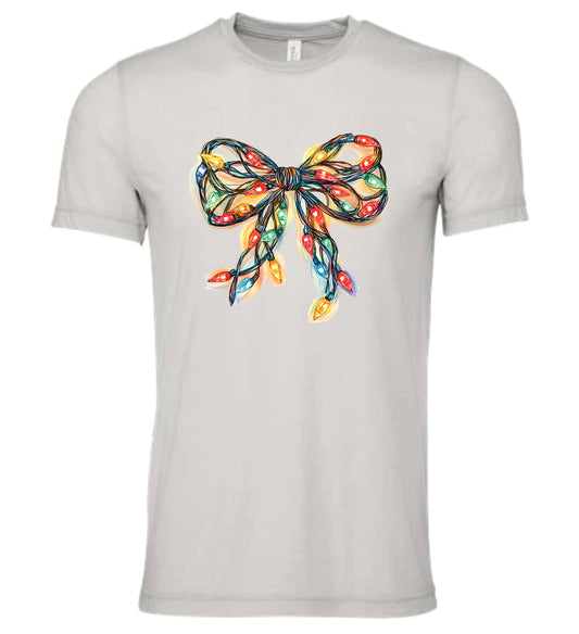Christmas Lights Bow Apparel