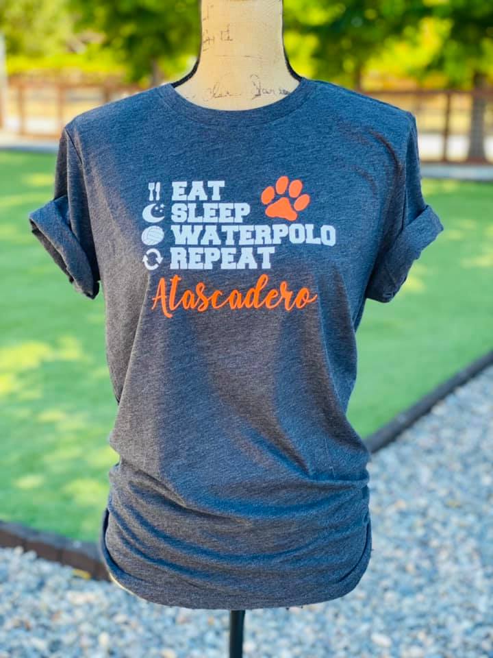 Atascadero Eat Sleep Waterpolo Repeat tshirt