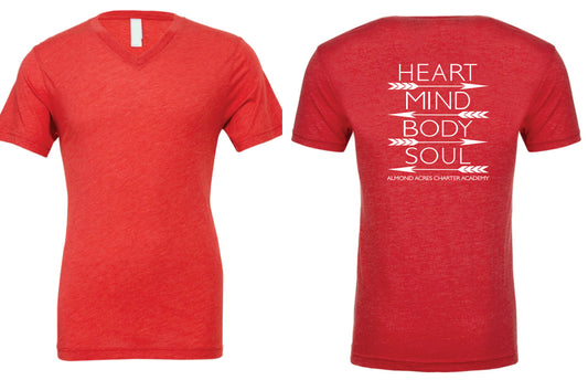 Vneck Heart Mind Body Soul Tshirt