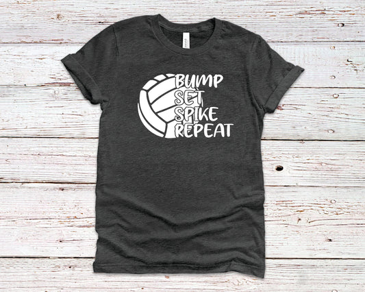Bump Set Spike Repeat Volleyball YOUTH Tshirt