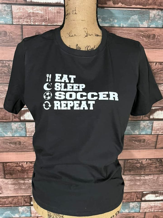 Eat Sleep Soccer Repeat tshirt
